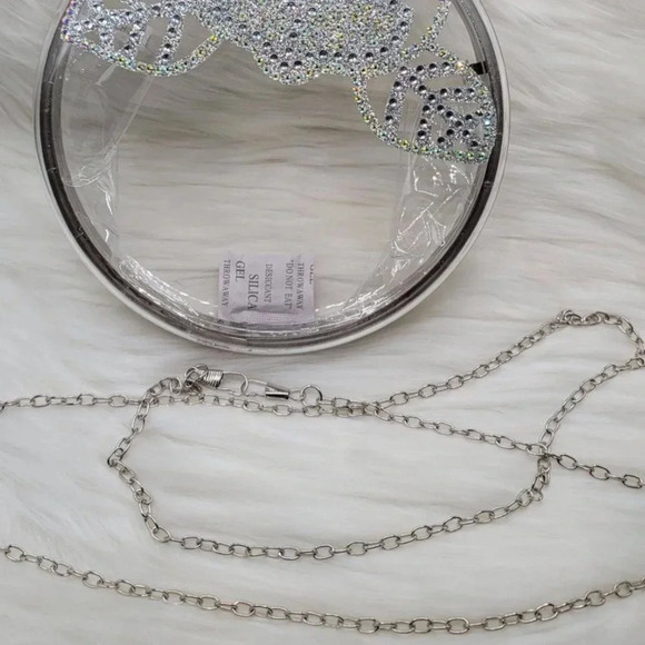 🖤 New Transparent Diamond Clutch/Chain Crossbody Purse🖤 - Picture 3 of 4